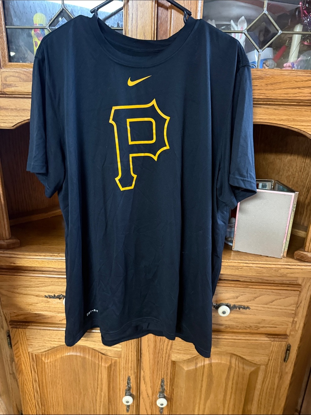 Nike Men's Pittsburgh Pirates Logo Tee - Black/Yellow Accent Xl Dri-fit